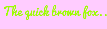 Image with Font Color 9CFF00 and Background Color FFCCFF